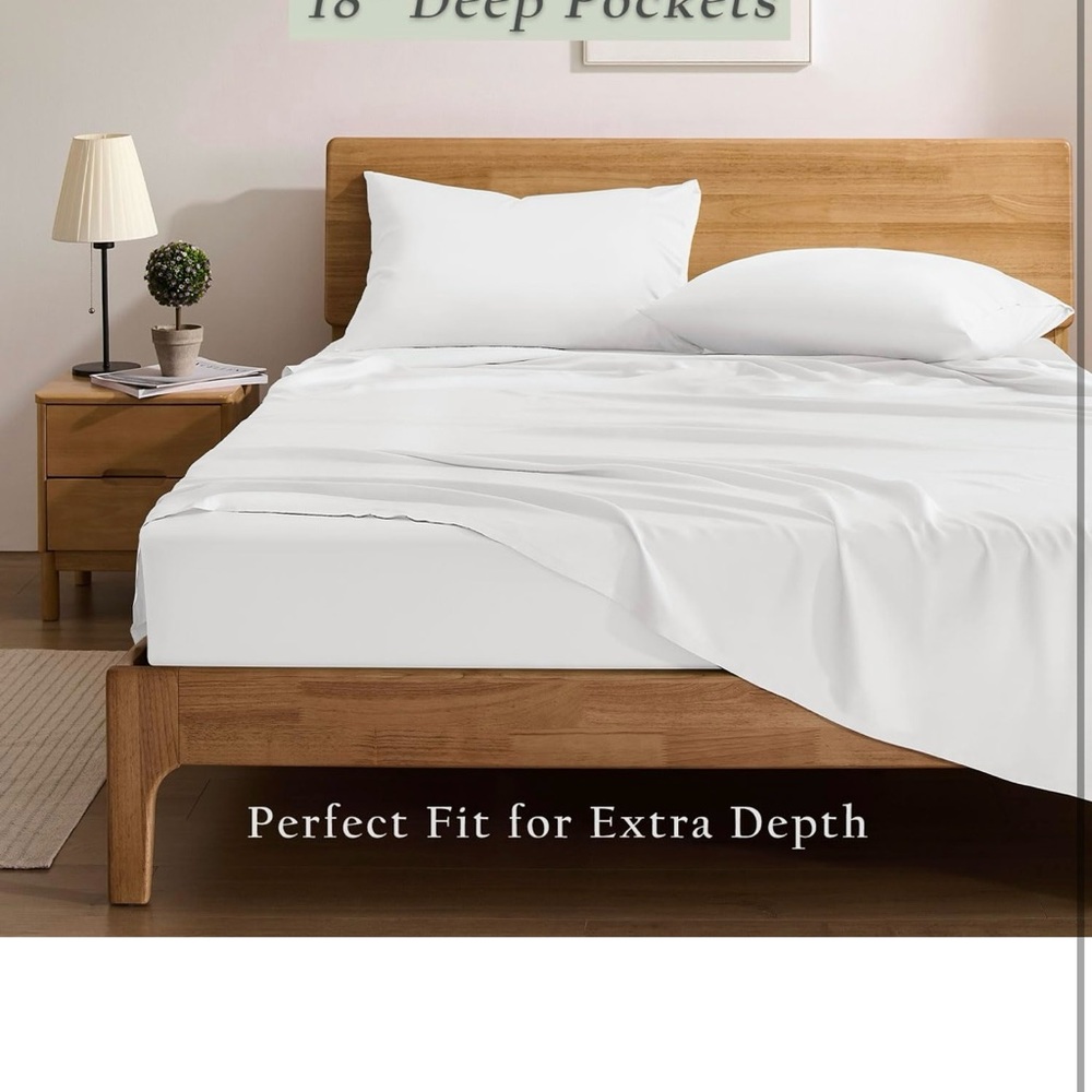 Luxury cooling sheeting set 100% viscose from bamboo,4 piece bedding set (queen) - Picture 5 of 8